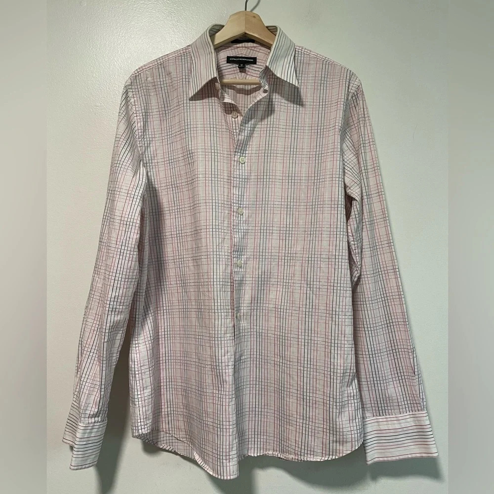 Express Design  Studio Modern Fit Checkered Shirt - Medium